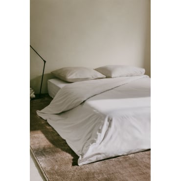 Dekbedovertrek Van Perkaalkatoen Lesia Met Een Draaddichtheid Van 180 Tc Grijs – Koel & Bed 150/160cm (240 X 220 Cm) - Sklum