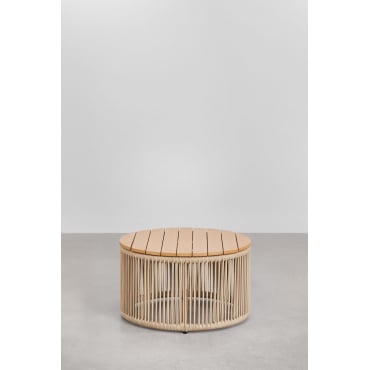 Calipso Salontafel In Ijzer En Gevlochten Touw Ø60 Cm - Sklum