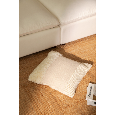 Vierkant Katoenen Kussen (50x50 Cm) Pivit Beige – Linnen - Sklum