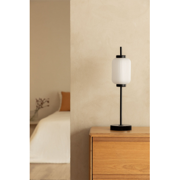 Necsar Ijzer En Glas Led Tafellamp Zwart - Sklum