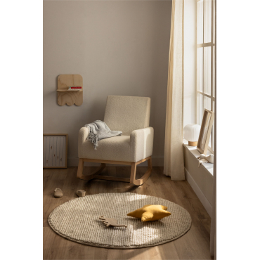 Abigray Gestoffeerde Schommelstoel Chenille White - Sklum