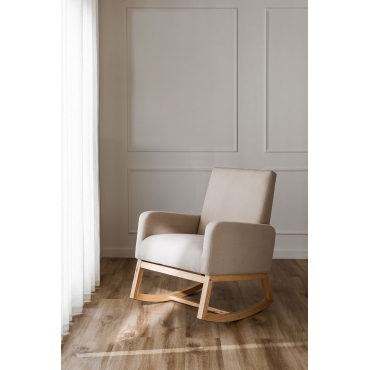 Set Van 2 Abigray Gestoffeerde Schommelstoelen Stof Tarwe Bruin - Sklum