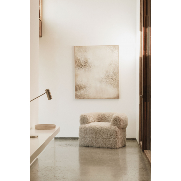 Pakket Van 2 Neda Kunstbont Fauteuils Crème Beige Synthetisch Haar - Sklum