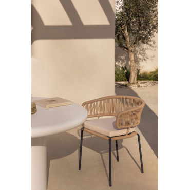 Set Van 2 Stapelbare Tuinstoelen Van Calipso Van Ijzer En Gevlochten Touw Natuurlijk - Sklum