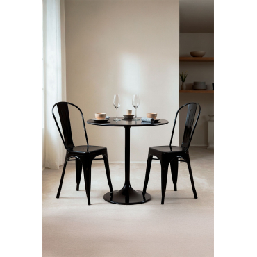 Set Van 4 Stapelbare Lix-stoelen Zwart - Sklum