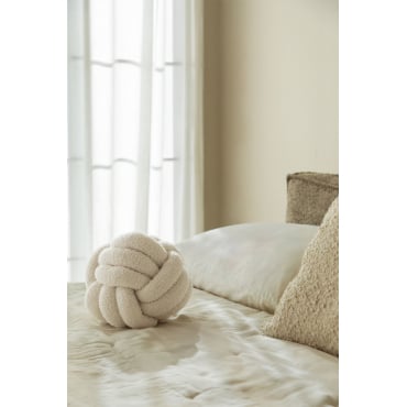Schapenvachtkussen (ø25 Cm) Ibona Chenille White - Sklum