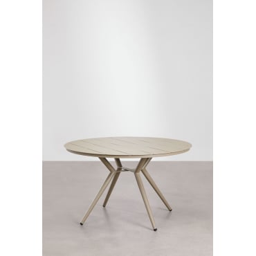 Ronde Eettafel Van Aluminium Valerie Moka Bruin & Ø125 Cm - Sklum