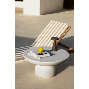 Ronde Tuin Salontafel Ø70 Cm In Zenadia Cement Zand Grijs - Sklum