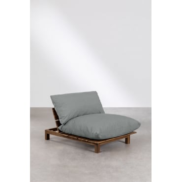 Brina Acacia Houten Relaxfauteuil Grijs – Antraciet - Sklum