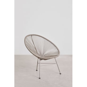 Nieuwe Acapulco Stalen En Synthetische Rieten Fauteuil Bruin - Mokka - Sklum