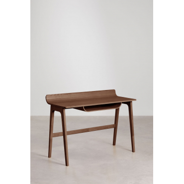 Bureau 120x50 Cm In Colman Hout Marrón Nogal Oscuro - Sklum