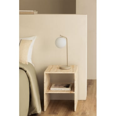Alligier Tafellamp Van Metaal En Glas Naakt Beige - Sklum