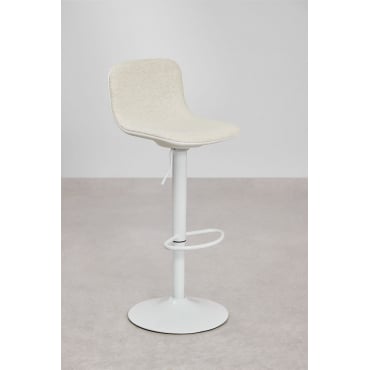 Set Van 2 Verstelbare Hoge Krukken In Bouclé Odeon Bouclé Wit - Sklum