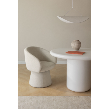 Set Van 2 Draaibare Eetkamerstoelen Met Armleuningen In Flavian Bouclé Stof Bouclé Natuurlijke Kleuren - Sklum