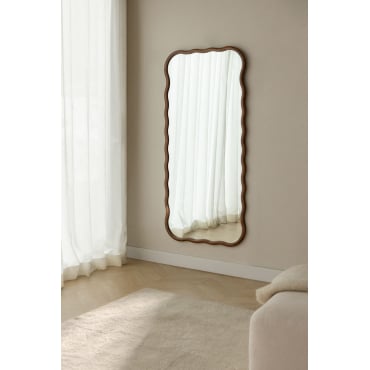 Aldreu Eikenhouten Wandspiegel Donker Hout & 75 X 160 Cm - Sklum