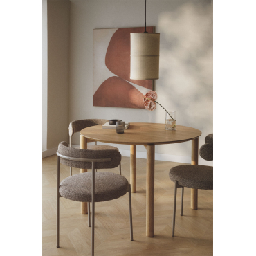 Ronde Eettafel Ø110 Cm In Mdf Munden Eikenhout - Sklum