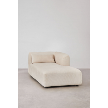 Rechter Chaise Longue Voor Modulaire Bank Fogler Corduroy Beige – Linnen - Sklum