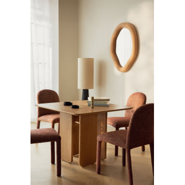 Eetkamertafel Vierkant 100x100 Cm In Mdf En Essenfineer Ginger Natuurlijk - Sklum