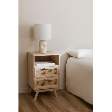 Set Van 2 Vierkante Nachtkastjes 40x40 Cm Met Opbergruimte Van Hout Ralik Bruin Natuurlijk Hout - Sklum