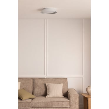 Led-plafondlamp In Methacrylaat En Metaal Dreville Wit - Sklum