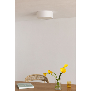 Stoffen Plafondlamp Dustyn Wit - Sklum