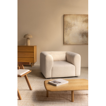 Set Van 2 Fogler Fauteuils Chenille Crème Beige - Sklum