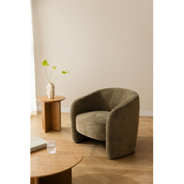 Gombren Fauteuil Stof Chenille Groen – Salie - Sklum