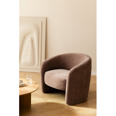 Set Van 2 Gestoffeerde Fauteuils Gombren Chenille Rozenkwarts - Sklum