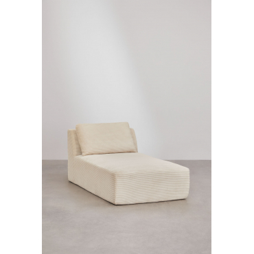Vacuüm Verpakte Corduroy Chaise Longue Fauteuil Temple Corduroy Beige – Linnen - Sklum