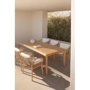 Tuin Tafel Rechthoekig 220x100 Cm In Acaciahout Karvia Lichte Acaciekleur - Sklum