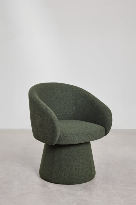 Set van 2 Flavian gestoffeerde draaifauteuils - Bouclé Leger Groen