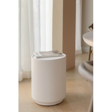 Ronde Bijzettafel Van Cement (ø35 Cm) Darwys Helder Wit - Sklum