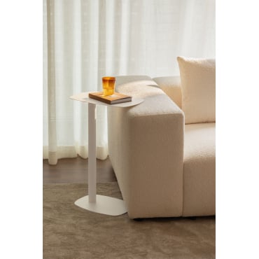 Rechthoekige Bijzettafel 40x25 Cm In Metaal Odelia Gardenia Wit & ↑65 Cm - Sklum