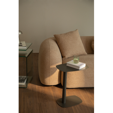 Rechthoekige Bijzettafel 40x25 Cm In Metaal Odelia Gris Granito & ↑50 Cm - Sklum