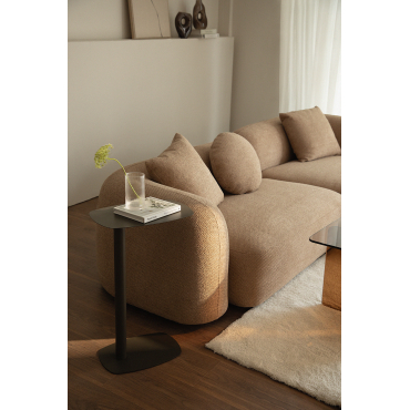 Rechthoekige Bijzettafel 40x25 Cm Van Staal Odelia Gris Granito & ↑65 Cm - Sklum