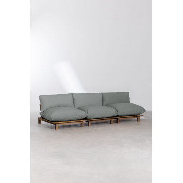 Brina 3-delige Modulaire Relaxfauteuil In Acaciahout Grijs – Antraciet - Sklum