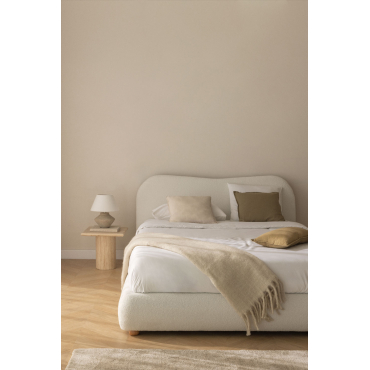 Winselet Gestoffeerd Bed Met Opbergruimte Chenille Ivoorwit & 135 X 190 Cm - Sklum