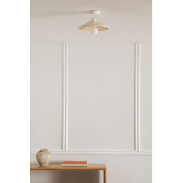 Linnen Plafondlamp Massina Beige – Crème - Sklum