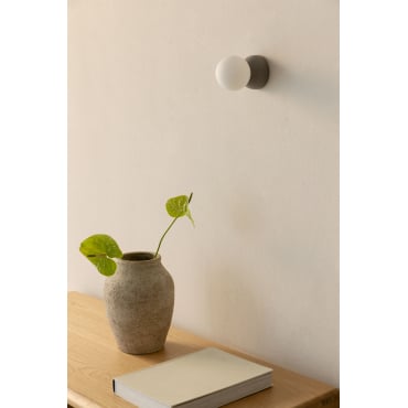 Wandlamp Van Keramiek Met Glazen Bol Bublik Antraciet Grijs - Sklum