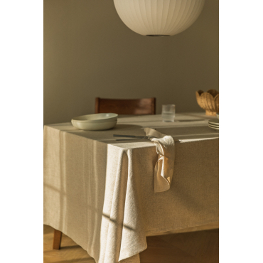 Linnen En Katoenen Tafelkleed (140x240 Cm) Ederne Tapioca Beige - Sklum