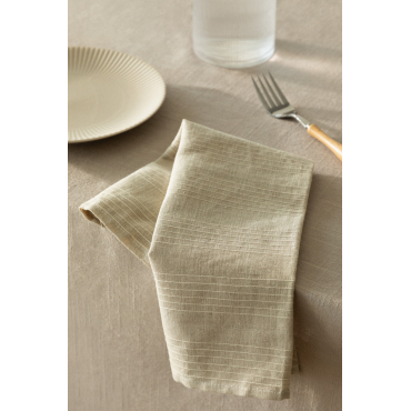 Set Van 2 Juisit Linnen En Katoenen Servetten Beige – Linnen - Sklum