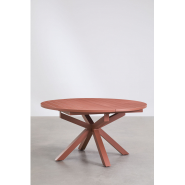 Uitschuifbare Ronde Eettafel 145-200x145 Cm In Barces Aluminium Rode Dakpan - Sklum