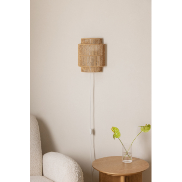 Nakops Wandlamp In Ijzer En Gevlochten Touw Natuurlijk - Sklum
