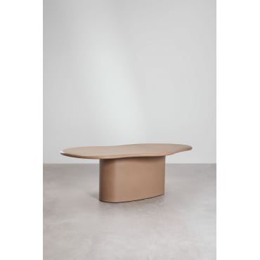 Ovale Tuintafel 230x130 Cm In Beton Vaduz Licht Kameelbruin - Sklum