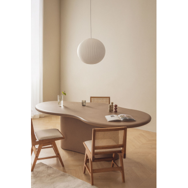 Ovale Eettafel 230x130 Cm In Beton Vaduz Licht Kameelbruin - Sklum