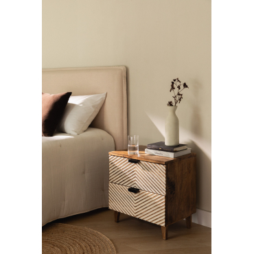 Set Van 2 Nachtkastjes Van Mangohout Balary Mangohout - Sklum