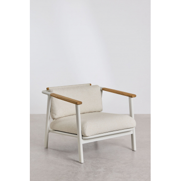 Yervin Fauteuil In Aluminium En Bouclé Stof Bouclé Natuurlijke Kleuren - Sklum