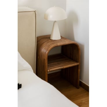 Set Van 2 Nolay Rotan Nachtkastjes Bruin – Donker Hout - Sklum