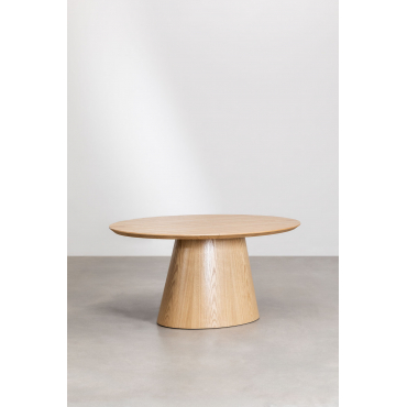 Ovale Eettafel 160-200x100 Cm Uitschuifbaar In Mdf En Fineer Gala Natuurlijk Hout - Sklum