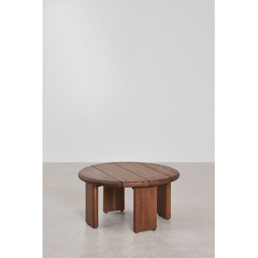 Ronde Bijzettafel (ø70 Cm) In Famara Acaciahout Acacia Bruin - Sklum